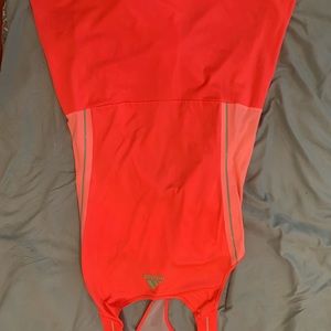 Adidas Orange Sheath Dress with Halter Neckline